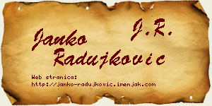 Janko Radujković vizit kartica